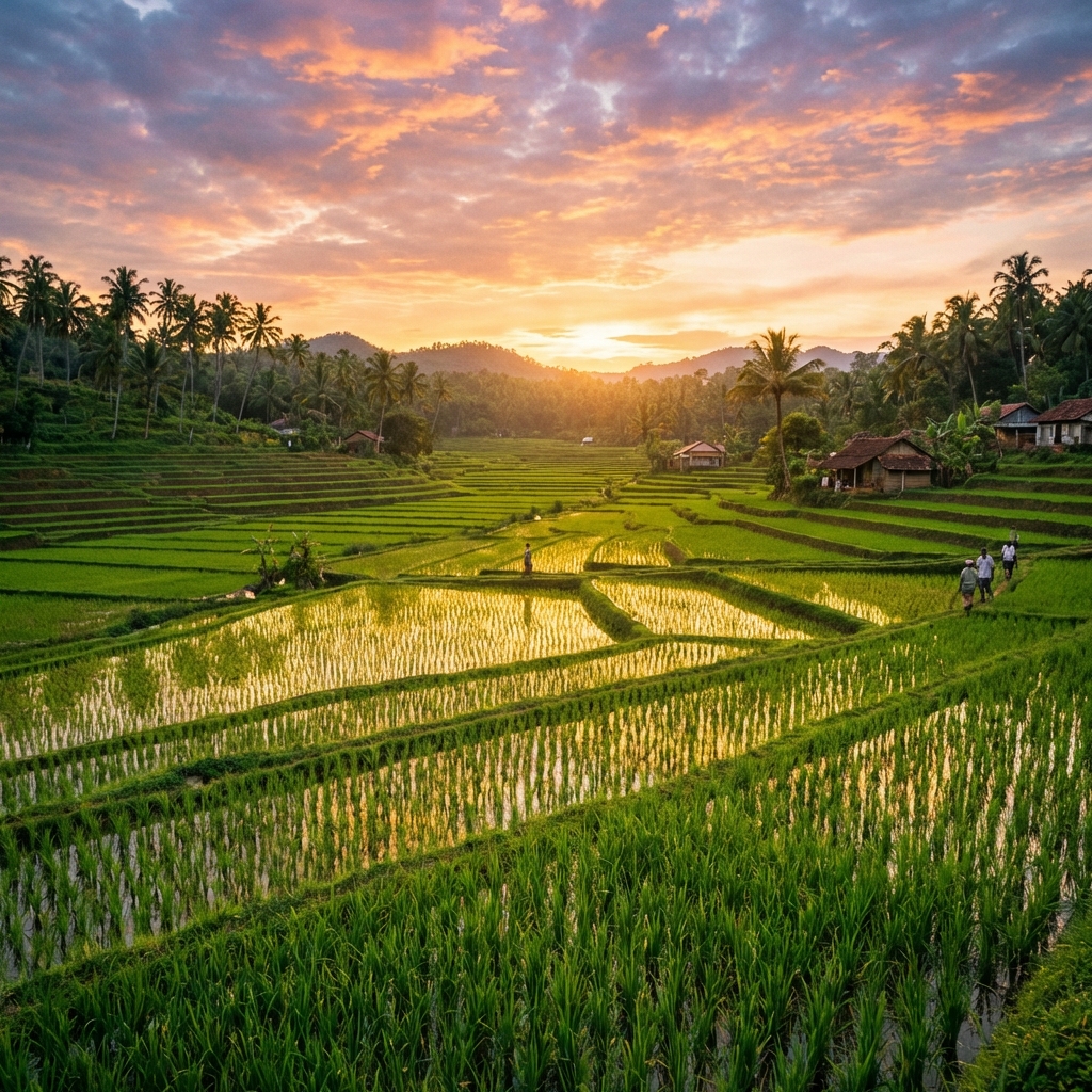 Paddy Field Sunset